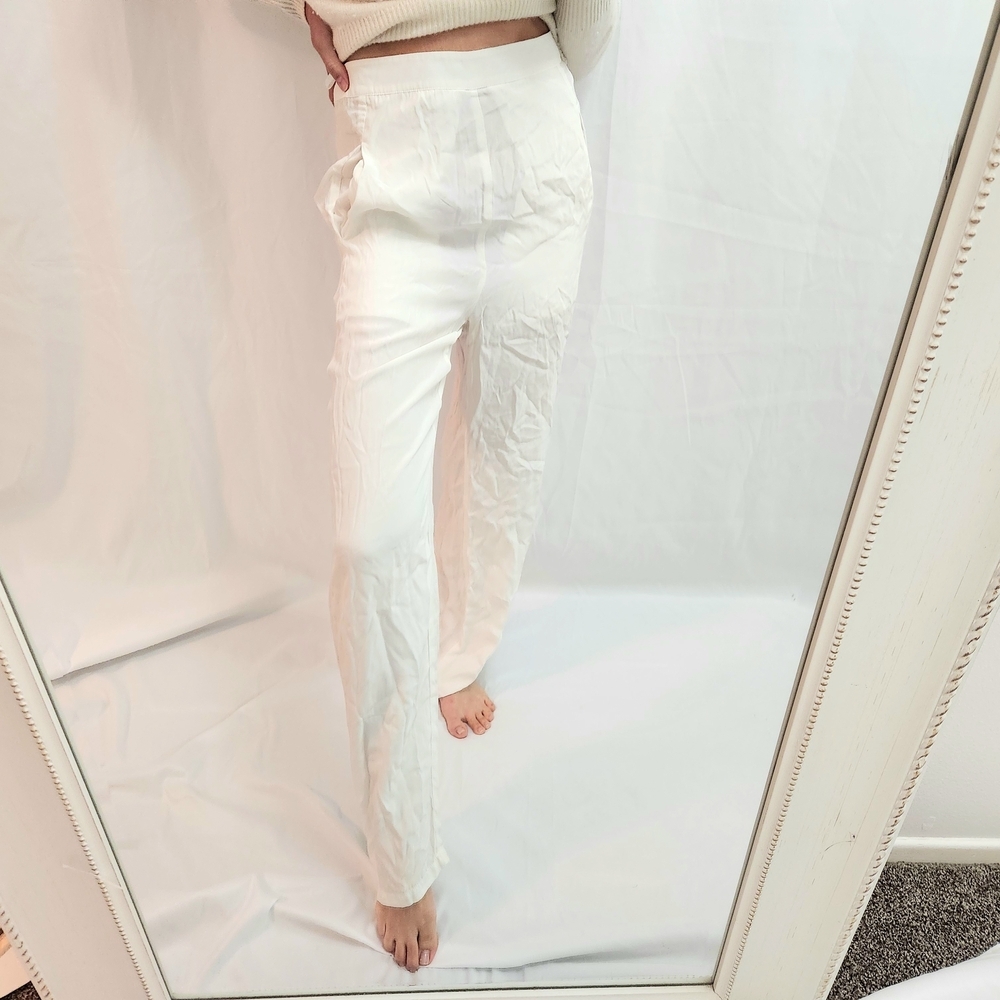Women's high wasted SUR trousers Slacks Fashion silk Luxury Designer